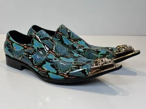 Herren Echtleder Freizeitschuhe Metall Spitz zulaufend Oxford-Schuhe Mode Größe 45 EU 11 UK - Bild 1 von 6