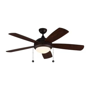 Discus Classic 52 in. Modern Integrated LED Indoor Roman Bronze Ceiling Fan with - Picture 1 of 7