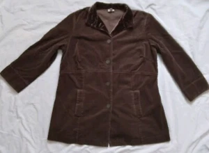 J Jill Wide Wale Corduroy Jacket Velvet Trim Button Brown Womens Size 2X - Picture 1 of 15