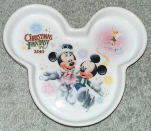 Disneyland Tokyo Mickey Minnie Maus Ohrkopf Geschirrtablett Weihnachten Fantasie 2010 - Bild 1 von 4