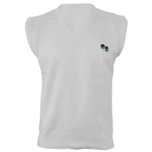 Mens Sleeveless Bowling Slipover Jumper Knitted Bowls Logo Pullover Tank Top - Picture 1 of 4