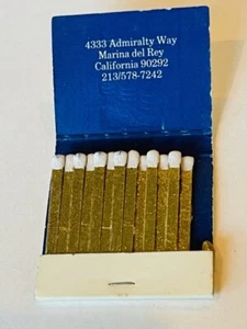 Match Holder Box matchbook vtg advertising Marina City Club GOLD California Rey - Picture 1 of 3