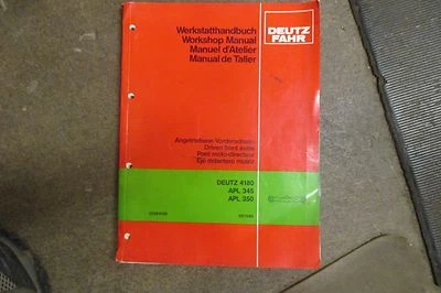 Deutz 4180 APL 345 350 tractor MFD eje delantero manual de reparación Foto 1 de 2