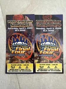 2000 NCAA SEMIFINALS AND FINALS BASKETBALL GAME TICKETS - INDY ACRYLIC ENCASED - Picture 1 of 14