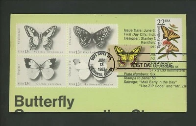 Ranto Cachet US FDC #2300 on 1712-15 Butterfly insects animals 1987 - Image 1 of 2