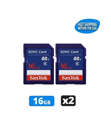 16GB Sandisk SD Cards for Digital Cameras / Trail Camera / Computers (2 Pack) - Image 1 of 4