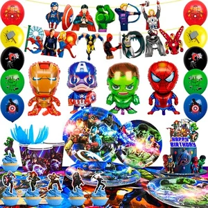 Avengers Birthday Party Supplies Kids Tableware Set Decorations Balloon Serves10 - Picture 1 of 10