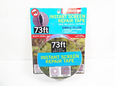 Рулоны самоклеящейся ленты для ремонта оконных экранов фиксация сетки двери 73 фута x 2 дюйма - Изображение 1 из 4