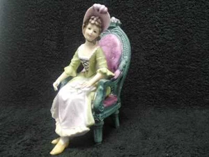 victorian porcelain Lady figure On A Chair - Picture 1 of 7