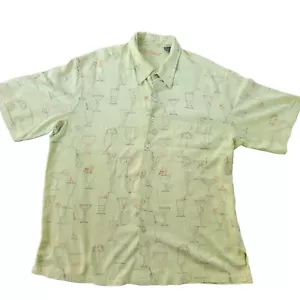 Camicia Tori Richard Uomo Abbottonata 2x Multi Aloha Drinks Seta Ricamata - Foto 1 di 13