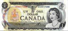 CANADA BANKNOTE 1973 LAST 1 DOLLAR PAPER ISSUE IN CANADA PREFIX AC    NO98