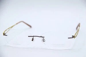 NEW CHARMANT TITANIUM PERFECTION CH10969 GOLD BRN AUTHENTIC EYEGLASSES 52-17 - Picture 1 of 4