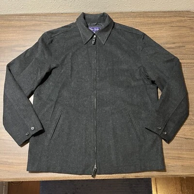 Chaqueta Bomber Vintage Polo Italia Etiqueta Púrpura Ralph Lauren Lana Harrington Cremallera Foto 1 de 4
