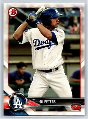 2018 Bowman DJ Peters Rookie Los Angeles Dodgers RC - Image 1 of 2
