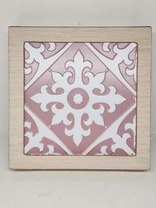 Pink White Metal And Wood Wall Hanging Decor - Picture 1 of 3