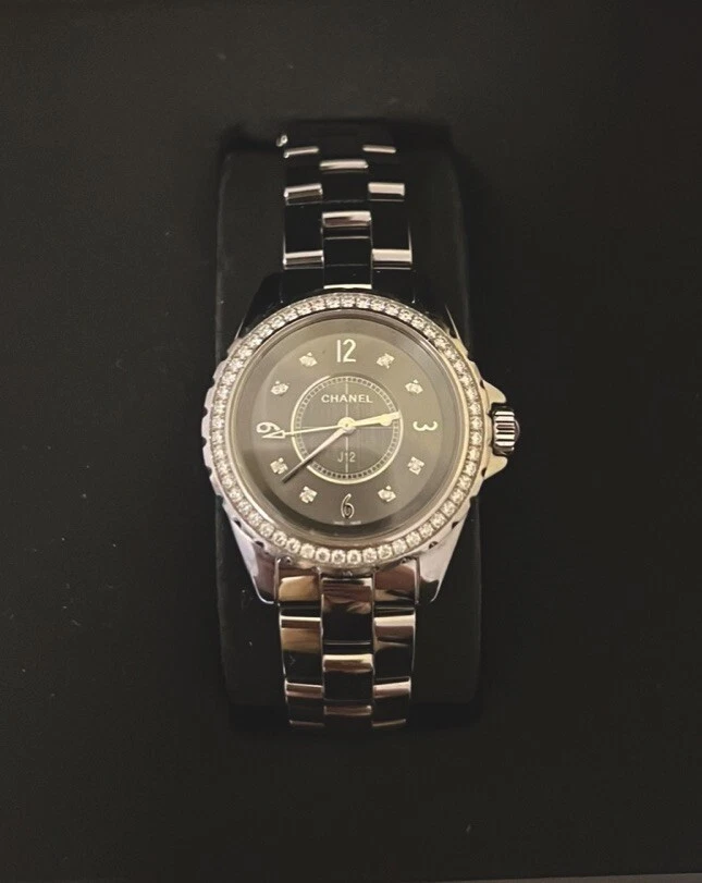 Chanel J12 Ceramic Grey Watch w Diamond Casing - Image 1 of 4