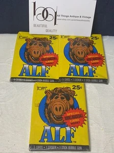 1987 Topps Alf Series 1, Cards-3 Unopened Sealed Wax PACK Contains 5 Cards & Gum - Picture 1 of 3
