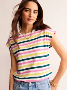 Boden Louisa Crew Neck Linen T-shirt - L - Picture 1 of 4
