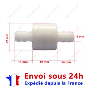 Clapet anti-retour universel 8 mm pour eau, huile, lave-glace - Foto 1 di 2