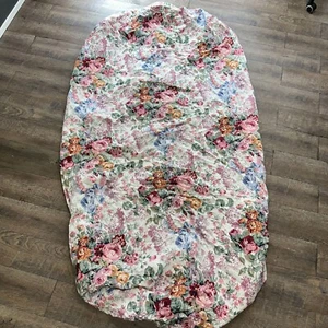 Vtg 90s Ralph Lauren Allison Floral Blue Ribbon Twin Fitted Sheet - Picture 1 of 6