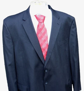 Pronto Uomo Platinum Herren Sport Mantel Blazer Zwei Knopf Einfarbig Schwarz Wolle 52R - Bild 1 von 8