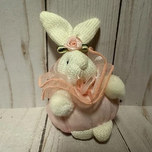 Russ Rosebud Bunny Rabbit Plush 4186 Pink Dress Rose Flower Mini 3 Inch - Picture 1 of 9