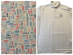 Johnnie O Featherweight Poloshirt Herren Large Lesebrille All Over Print PGA - Bild 1 von 10