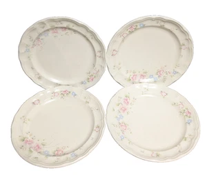 Set of 4 Pfaltzgraff TEA ROSE Dinner Plates 10 1/4 " Flowers USA - Picture 1 of 10