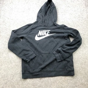 Nike Hoodie Boys xL Black Pullover Swoosh Logo Athletic Sweatshirt Youth - Picture 1 of 9