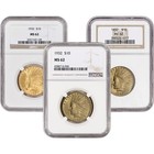 US GOLD $10 INDIAN HEAD EAGLE   NGC MS62   RANDOM DATE AND LABEL