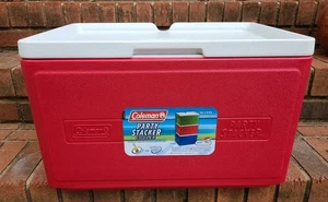 Coleman Apilador Fiesta Enfriador Rojo Modelo 9223 Apilable Caja de Hielo 48 Latas - Imagen 1 de 14