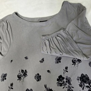 J. Jill Wearever Collection Womens 3X Gray Floral Jersey Tunic Top Boho Comfy - Picture 1 of 8