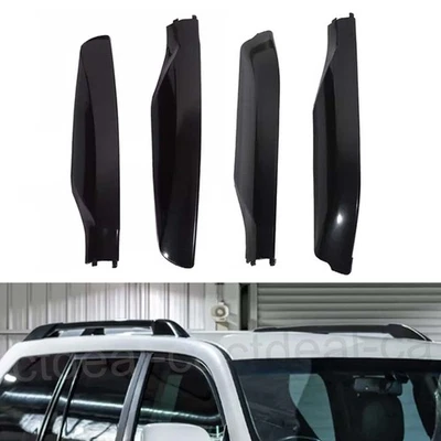 4pcs Roof Rack Rail End Cover Caps For Toyota Land Cruiser FJ150 2010-2018 Black Foto 1 de 4