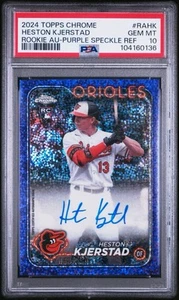 HESTON KJERSTAD 2024 TOPPS CHROME PURPLE SPECKLE REFRACTOR RC AUTO /299 PSA 10 - Picture 1 of 2