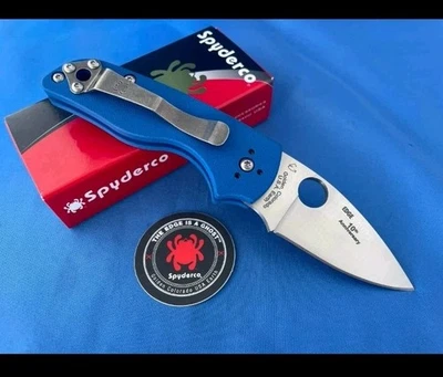 🔥🔵 Very Rare Spyderco C230NLGBLP Lil Native SlipIt UK Blue G10 Exclusive #155V - Image 1 of 4