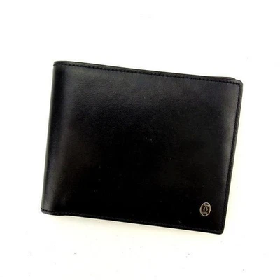 Cartera Cartier Folio Bolsillos en Forma de L x2 Pasha Negro x Plata Cuero Damas  Foto 1 de 4