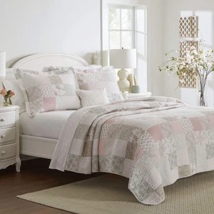 - Twin Quilt Set, Reversible Cotton Bedding with Matching Sham, Patchwork Ins... - Picture 1 of 8