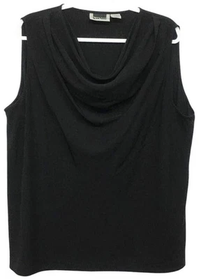 maggie barnes Women's Black 24W Sleeveless Polyester Top Cowl Neck - Image 1 of 4