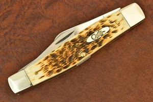 CASE XX USA 2009 AMBER JIGGED BONE JUMBO STOCKMAN KNIFE 6375 CV (20474) - Picture 1 of 7