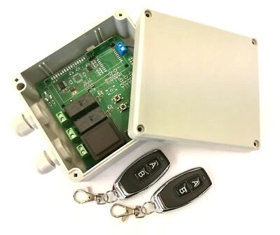 Radio set 2x handheld transmitter and receiver 433 MHz Keeloq universal 2 channel 230V/16A - Image 1 of 4