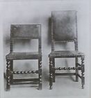 XVII-wieczne angielskie krzesła dębowe cromwellowskie, magiczna latarnia szklana zjeżdżalnia fotograficzna 