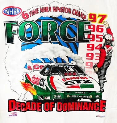 CAMISA XL VRHTF NHRA SUPER COOL DE COLECCIÓN "JOHN FORCE 6 VECES CHAMP NITRO FUNNY CAR" Foto 1 de 4