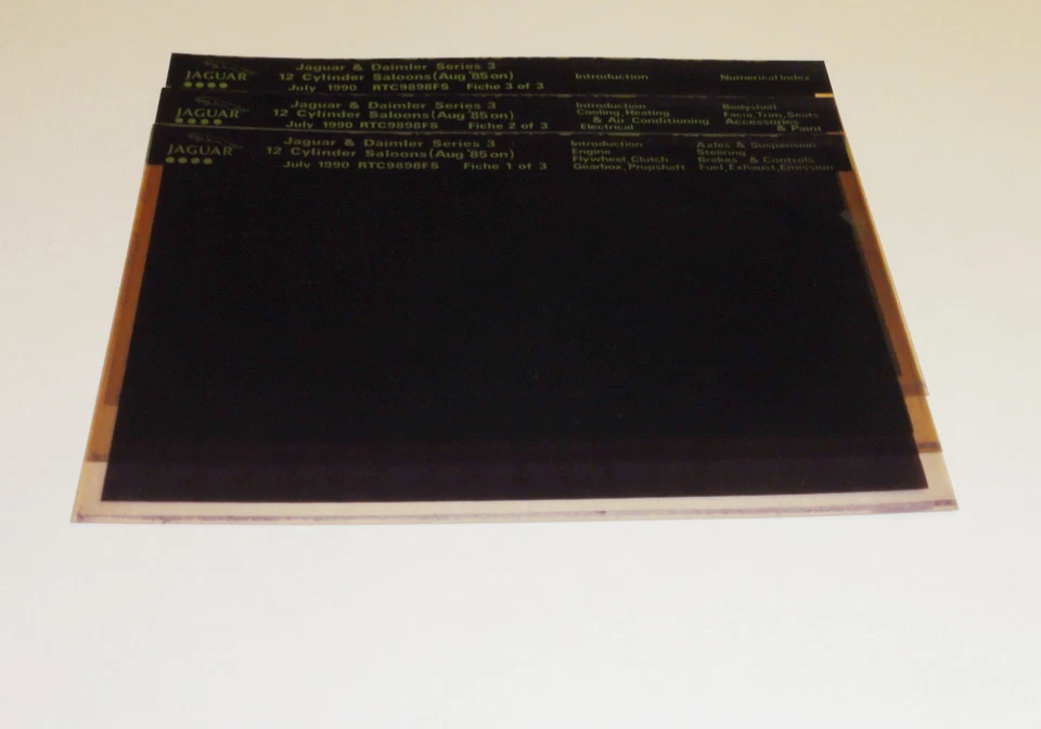Microfiche Catalogo Ricambi Jaguar & Daimler Serie 3 Stand 07/1990 - Immagine 1 di 1