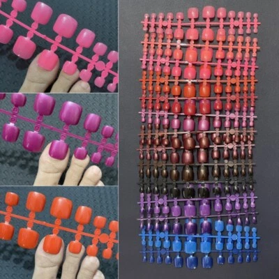 ATACADO 24 peças unhas falsas falsas pedicure prensa artificial nas pontas dos pés - Imagem 1 de 4