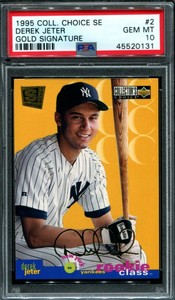 Derek Jeter 1995 Collectors Choice SE Gold Signature #2 RC PSA 10