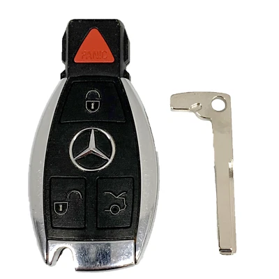 OEM Mercedes Benz Remote Fob + Uncut Key Insert IYZDC07 DC10 DC11 DC12 (SHP) - Image 1 of 4