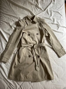 Herno trench coat Trenchcoat Womens XS Cotton Tan Beige Gray - Picture 1 of 12