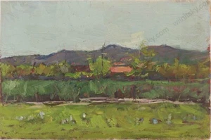Alexander Fesiuk (1914-2001) "Landscape", Oil Painting, 1972 (1) - Picture 1 of 2