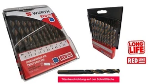 WÜRTH Metall Spirabohrer Set DIN338 HSS TYP RN 135° REDLINE Serie 19tlg ø1-10 MM - Bild 1 von 4