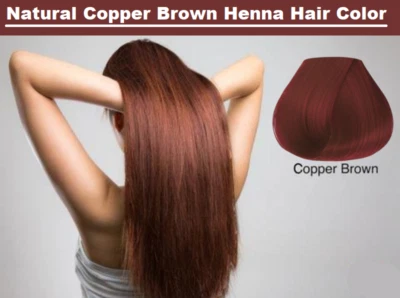 COPPER BROWN 100% Organic Henna Hair Color Chemical Ammonia free Hair Dye - Image 1 of 4